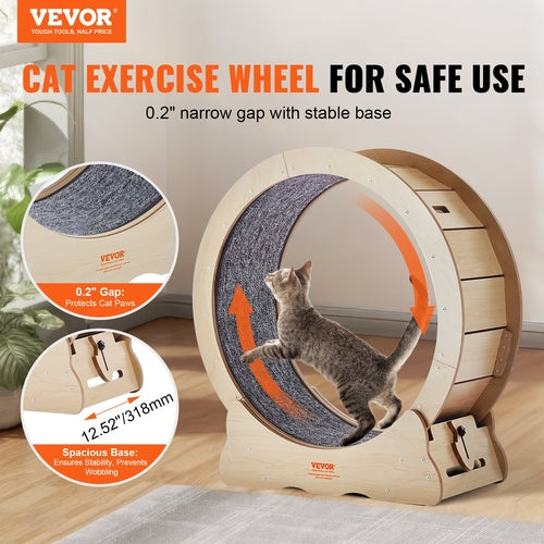 Cat Exercise Wheel, Large Cat Treadmill Wheel for Indoor Cats, 29.5