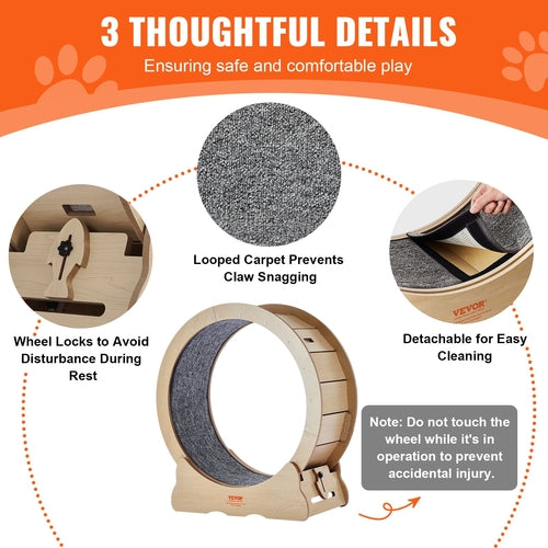 Cat Exercise Wheel, Large Cat Treadmill Wheel for Indoor Cats, 29.5
